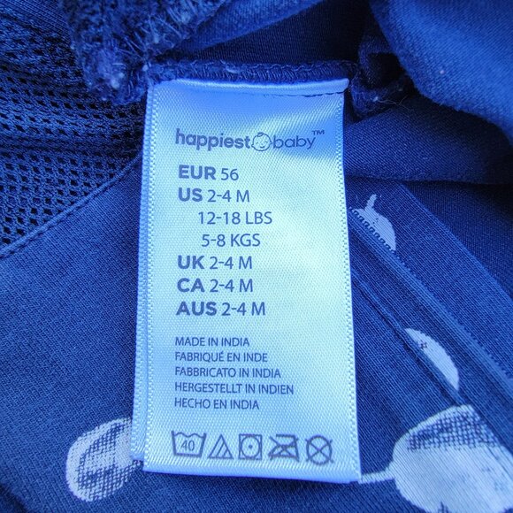 Happiest Baby Blue Organic Cotton Space Velcro & Zip Swaddle Size 2-4m - Picture 4 of 5